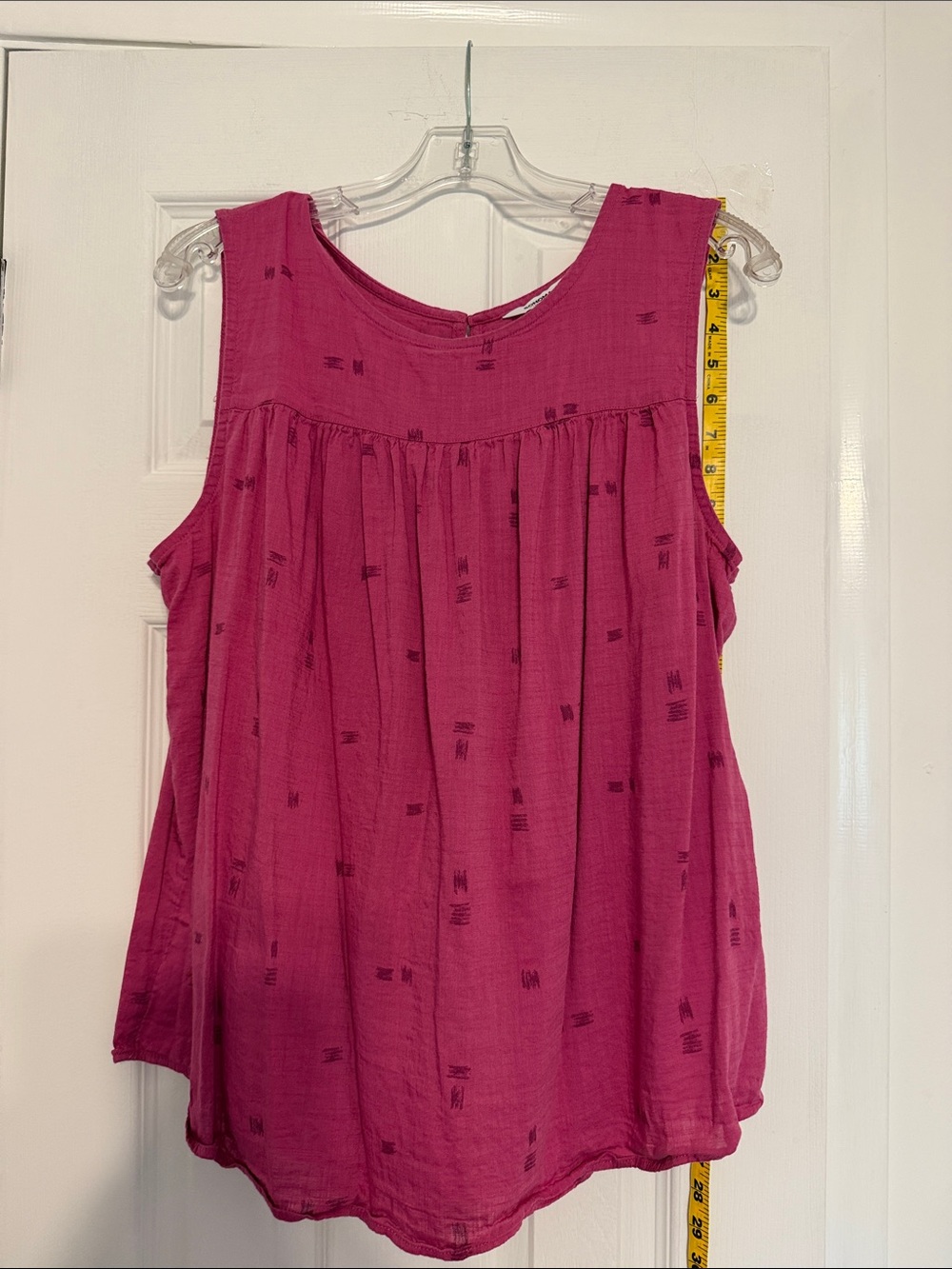 Sonoma Fuchsia Sleeveless Gathered Yoke Tank
